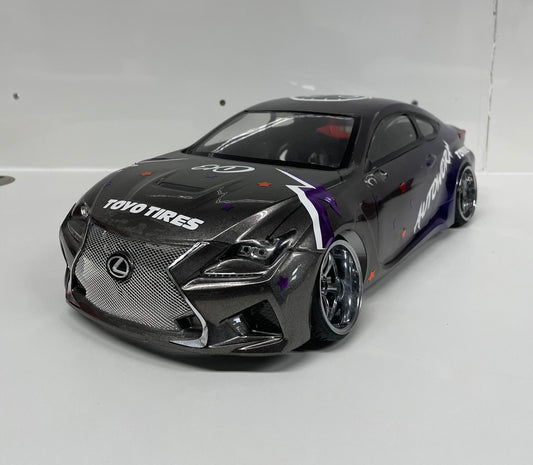 Killer body Lexus RCF Bodyshell Silver Blue Fade
