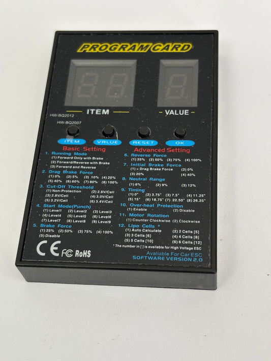 Hobbywing Program Card Car ESC BL120