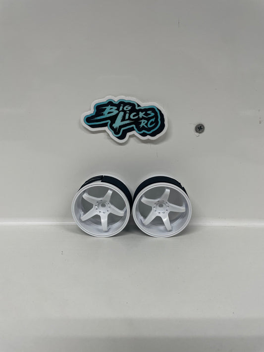 White Pair Wheels Offset 6MM Super Soft High Traction