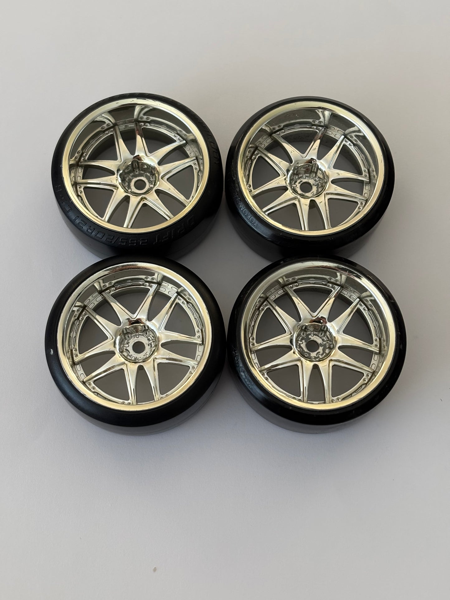 Chrome Dish Wheels Offset 9 With Tyres