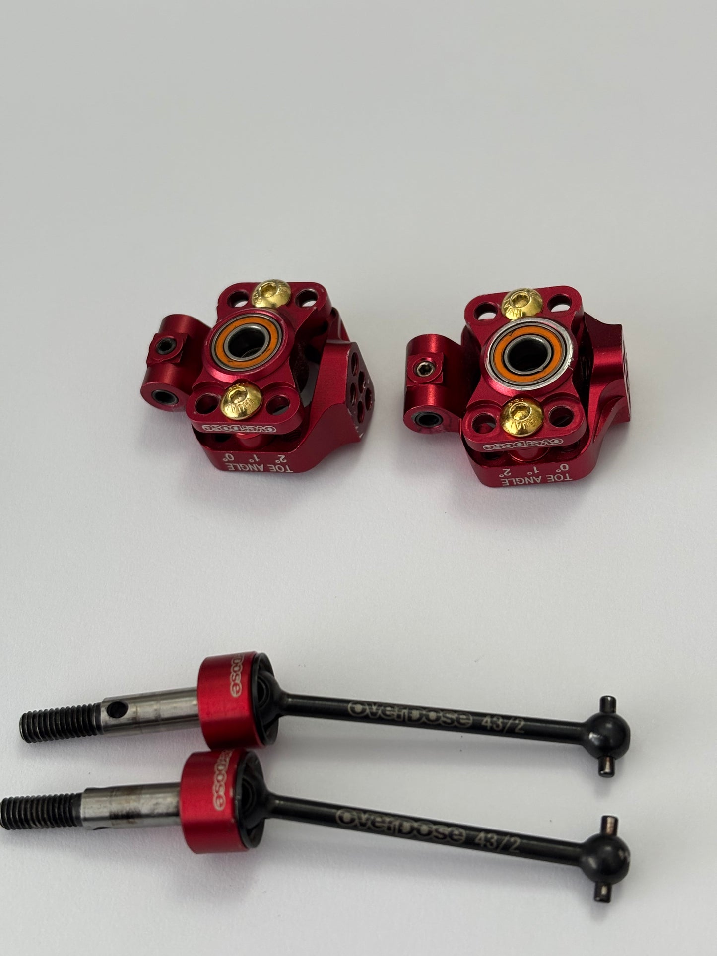 Overdose Red Alloy Rear Arm Uprights Adjustable