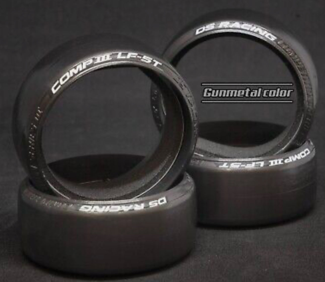DS Racing LF5T Gunmetal Colour Black Tile Resin Tyres