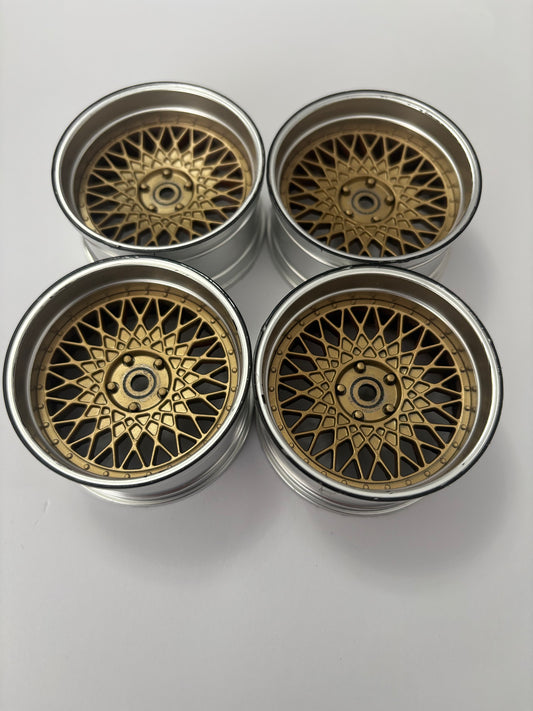 BBS Style Gold Silver Dished MST Wheels