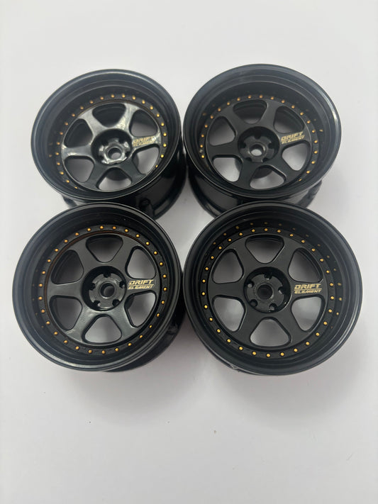 Drift Element Wheels Adjustable Offset Black Gold