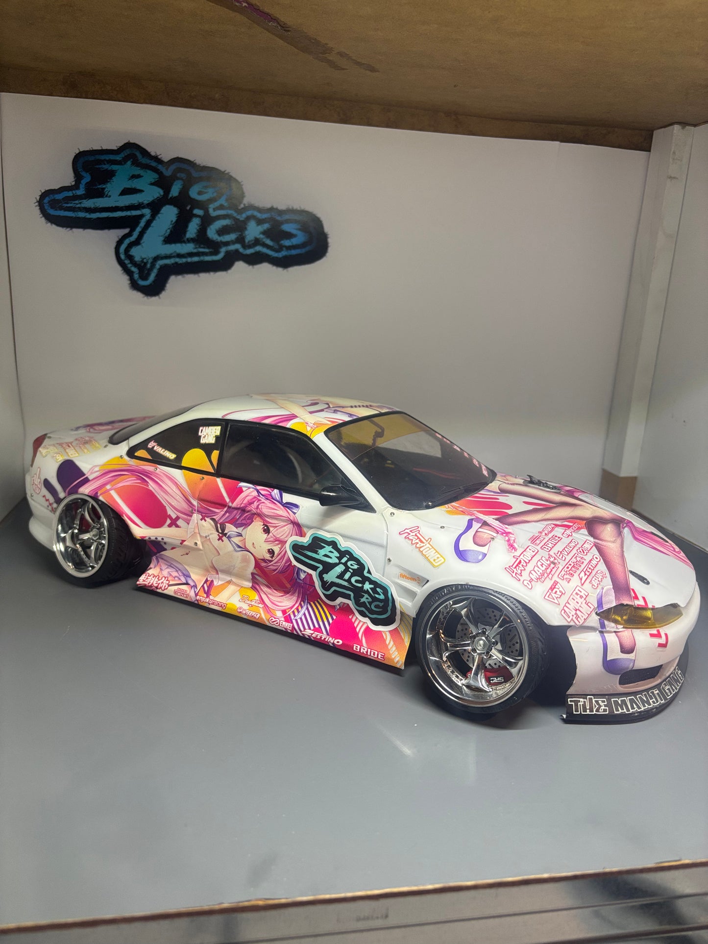 24K RC Nissan S14.9 Drift Body Shell Wide Anime 1:10 257mm