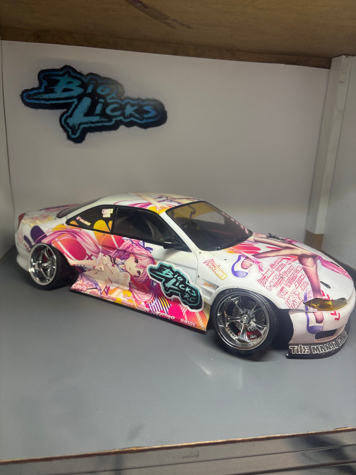 24K RC Nissan S14.9 Drift Body Shell Wide Anime 1:10 257mm