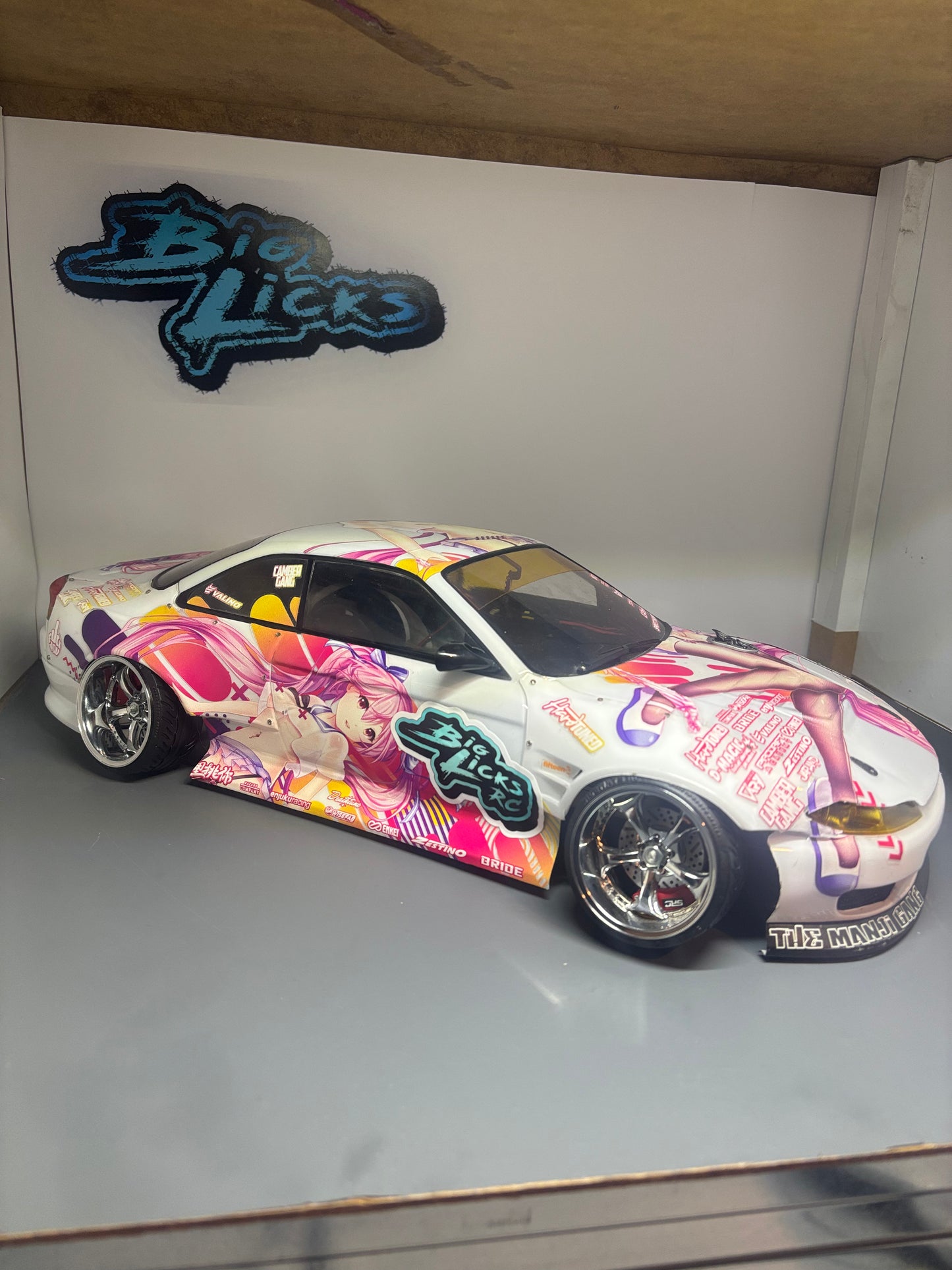 24K RC Nissan S14.9 Drift Body Shell Wide Anime 1:10 257mm