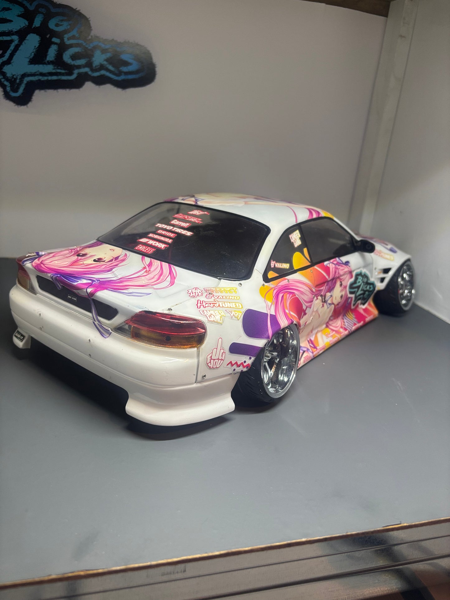 24K RC Nissan S14.9 Drift Body Shell Wide Anime 1:10 257mm