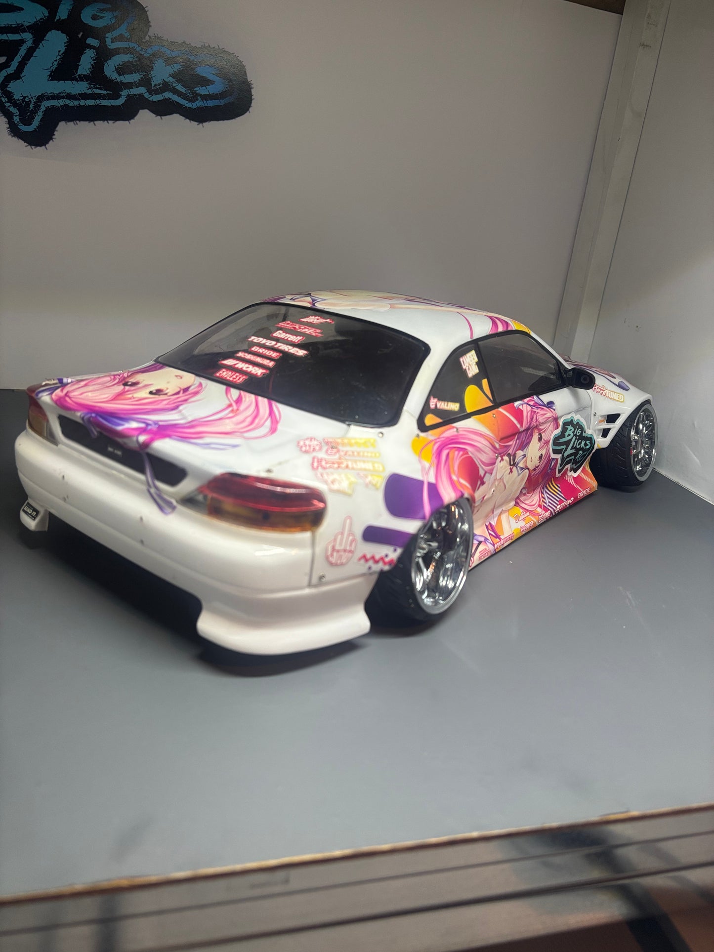 24K RC Nissan S14.9 Drift Body Shell Wide Anime 1:10 257mm