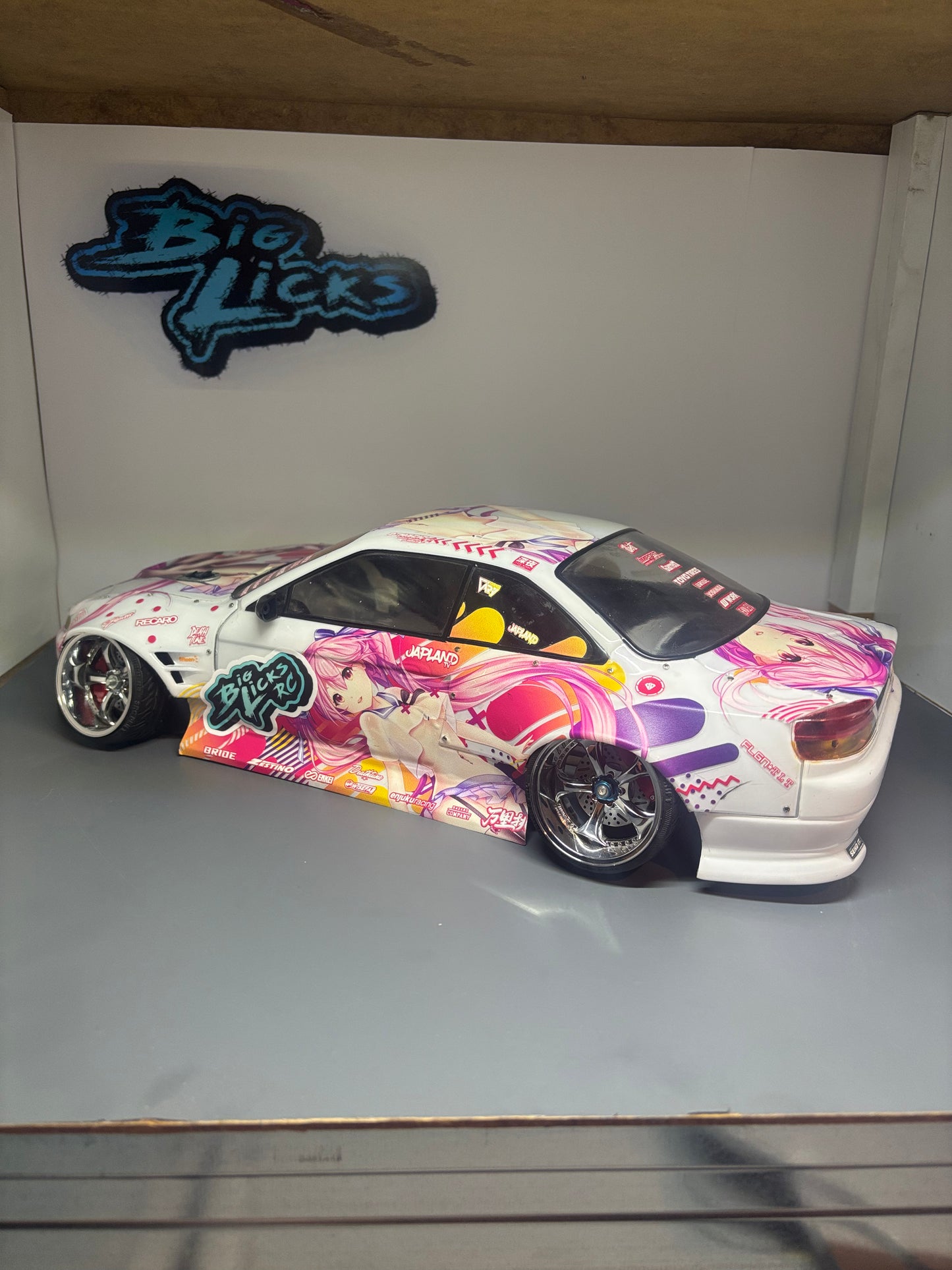 24K RC Nissan S14.9 Drift Body Shell Wide Anime 1:10 257mm