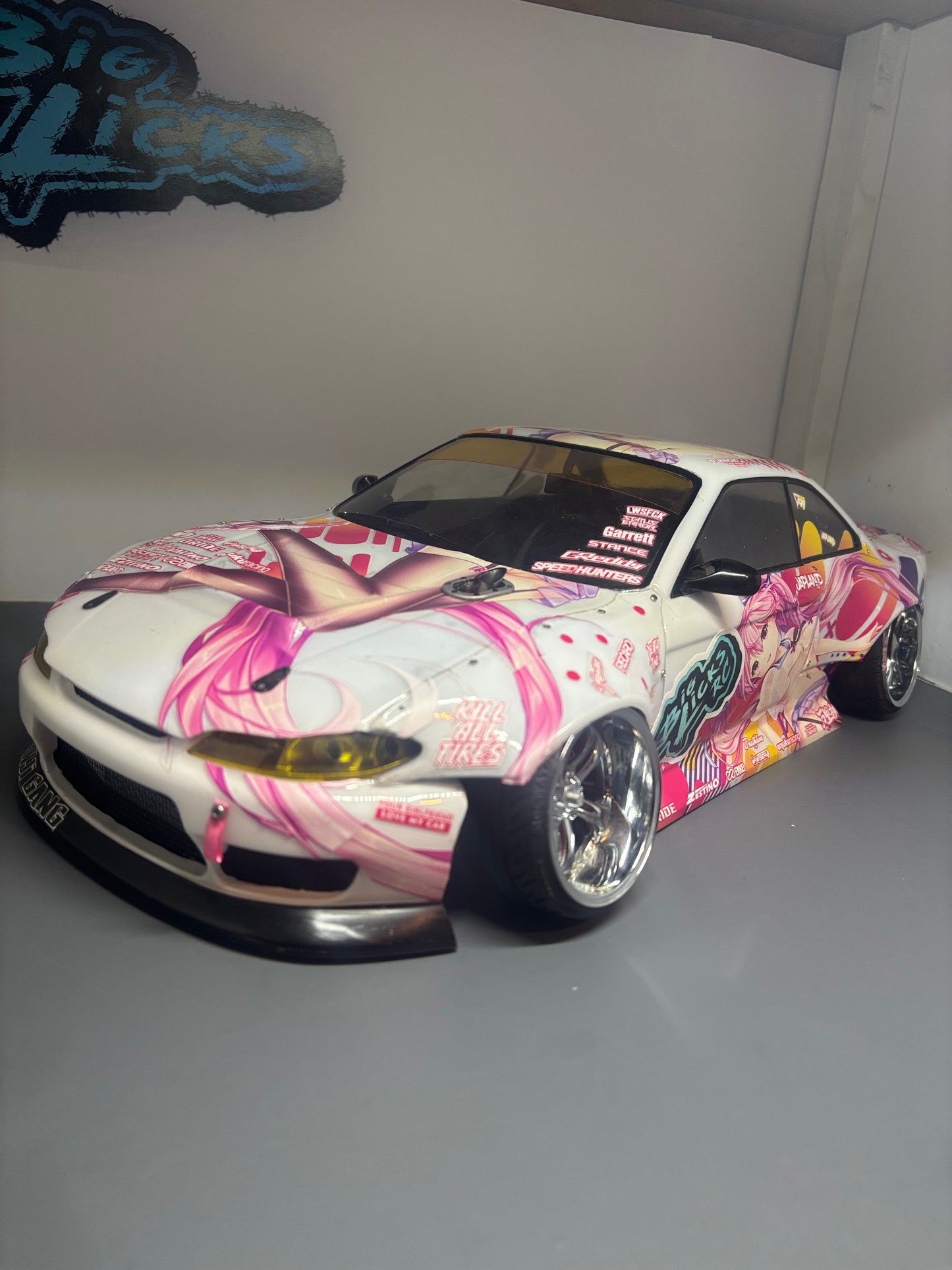 24K RC Nissan S14.9 Drift Body Shell Wide Anime 1:10 257mm