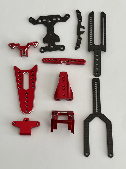 Rhino Racing Shark Red Alloy Parts Gearbox (Not Complete)