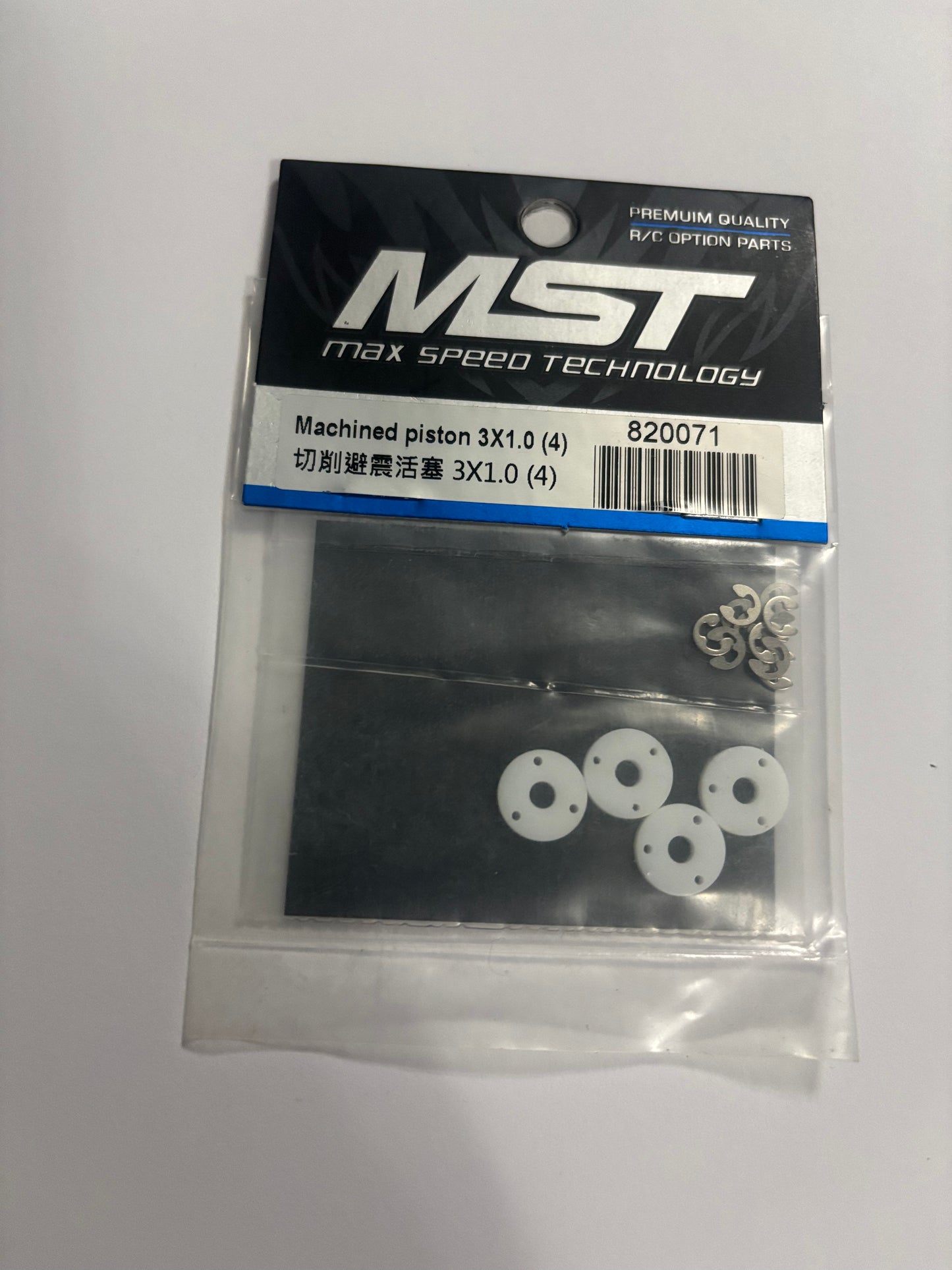 MST Shock Piston 3x1.0 x4Pcs 820071