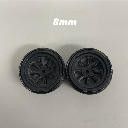 Mini Lite Wantanabe Style Wheels Black Pair Offset 8MM