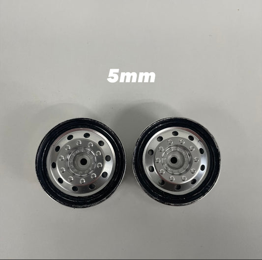 Truck Wheels Silver Black Offset 5 Pair