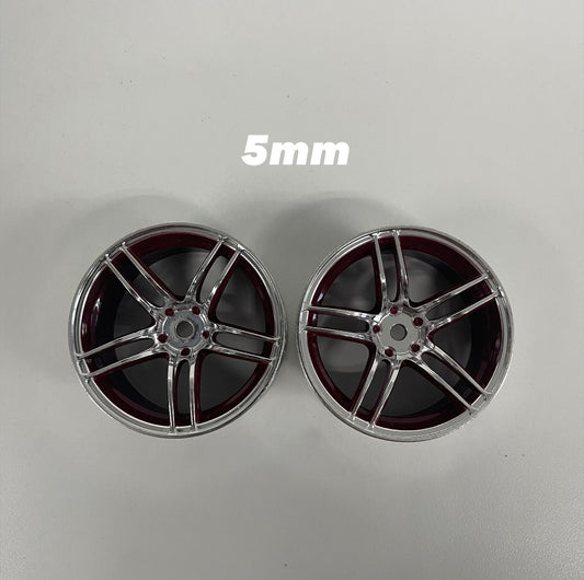 Chrome Red Wheels Offset 5mm Pair