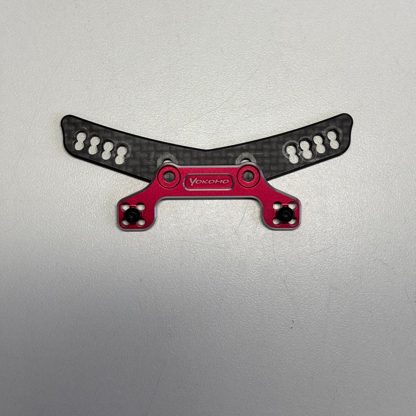Yokomo Red Alloy Hybrid Carbon Front Upper Arm Holder Shock Tower