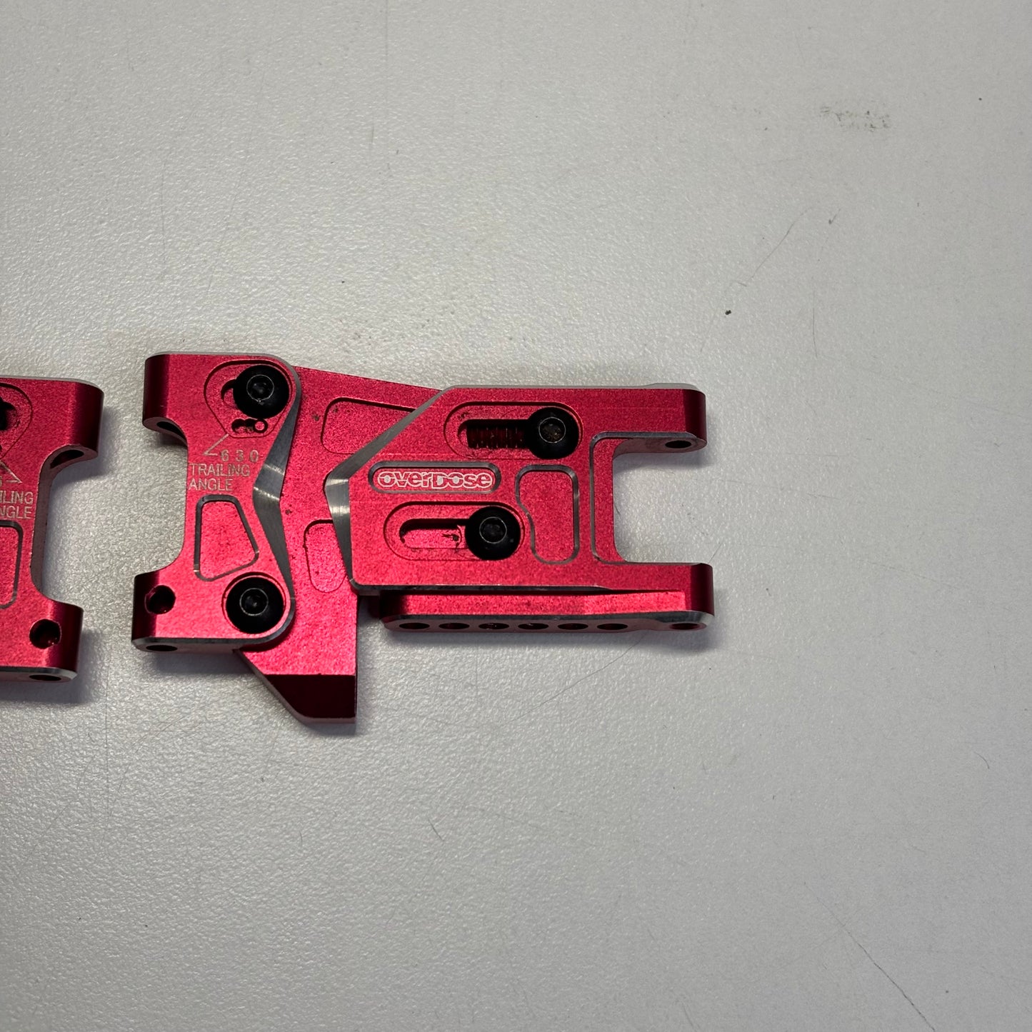 Overdose Rear Alloy Arms Red Alloy type 2