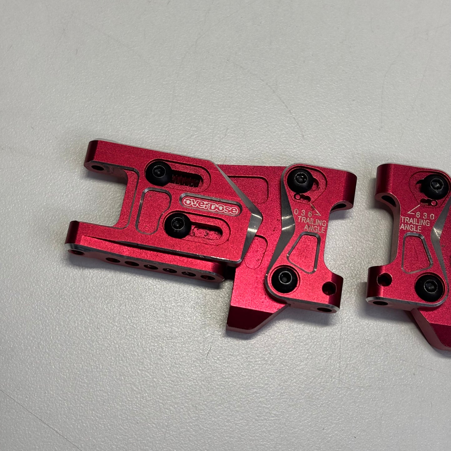 Overdose Rear Alloy Arms Red Alloy type 2