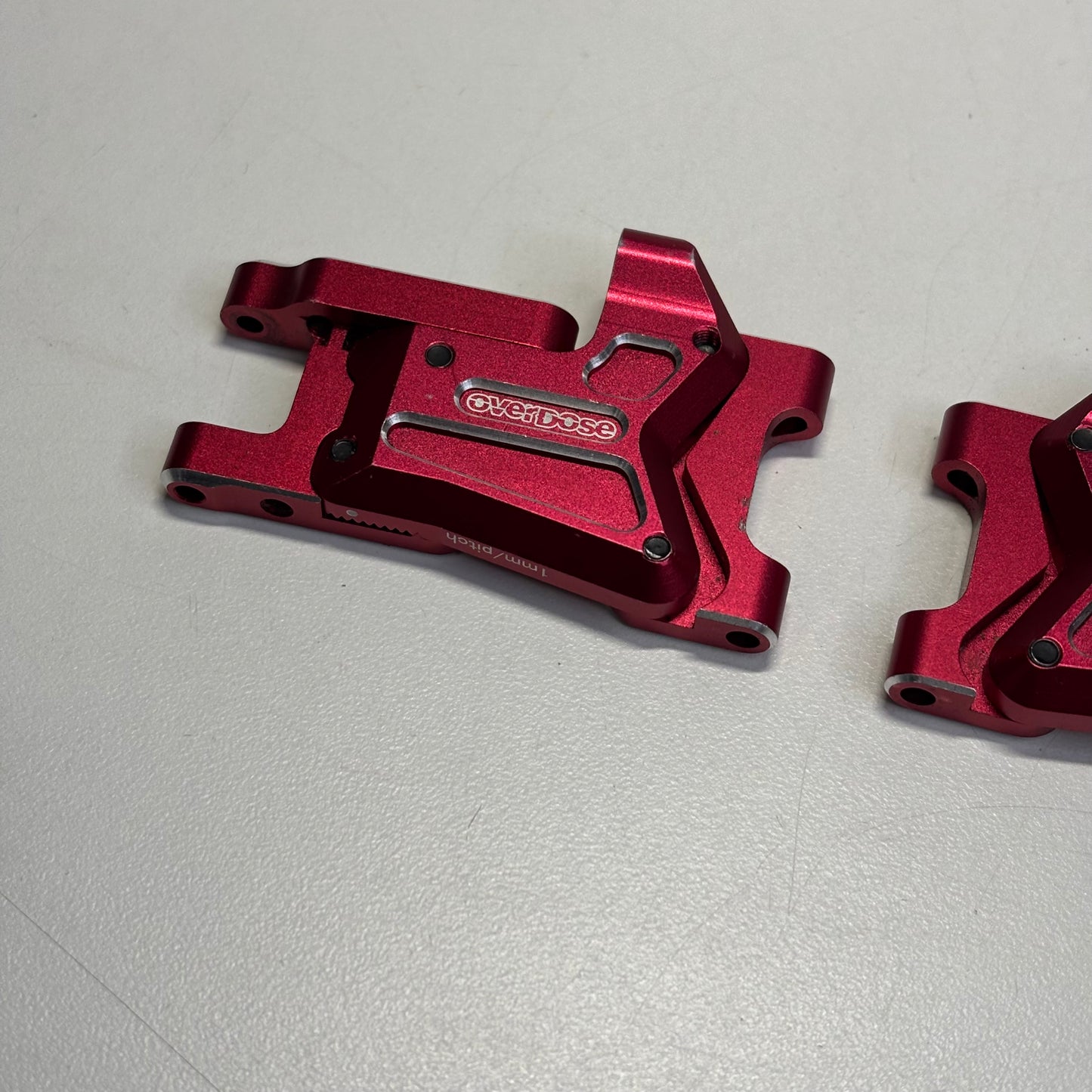 Overdose Rear Alloy Arms Red Alloy type 2