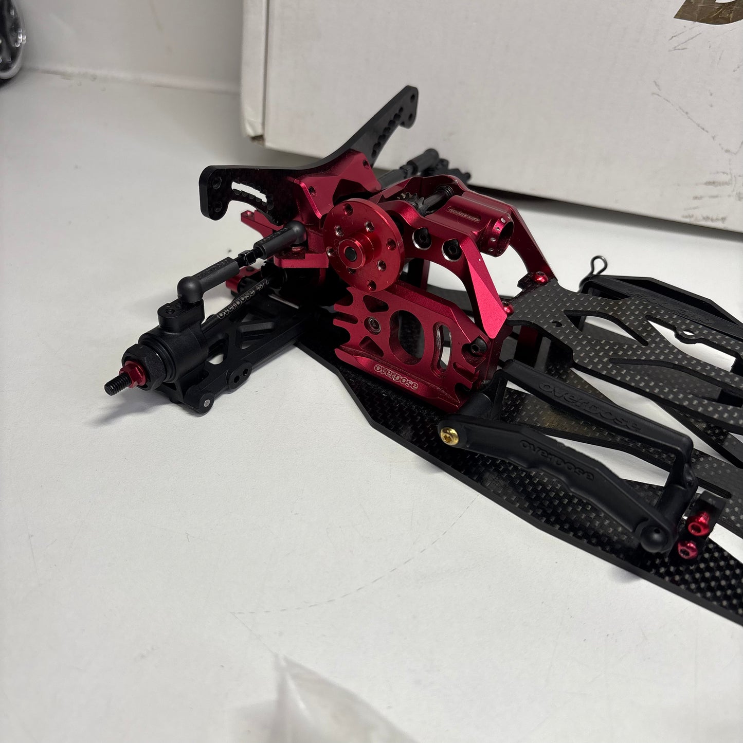 Overdose Dival Red Alloy Carbon RWD Chassis - Boxed
