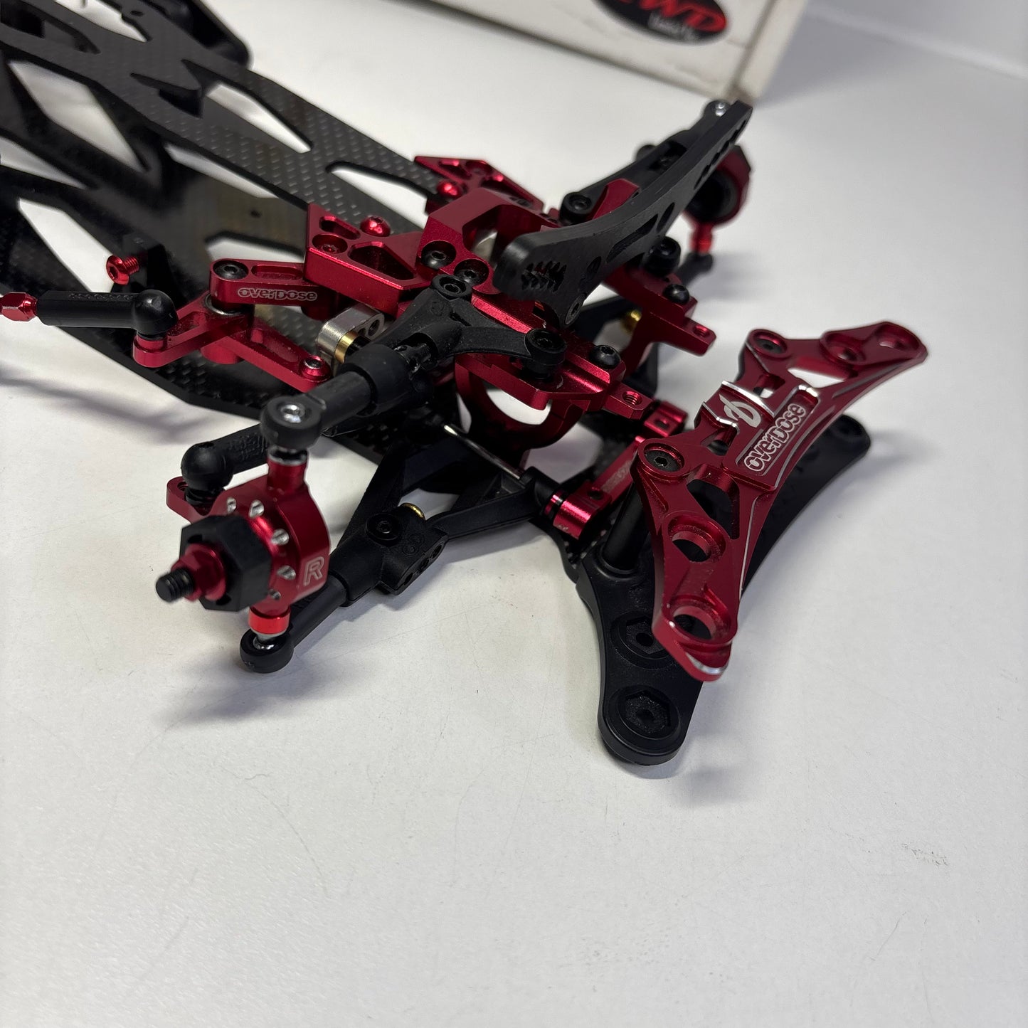Overdose Dival Red Alloy Carbon RWD Chassis - Boxed