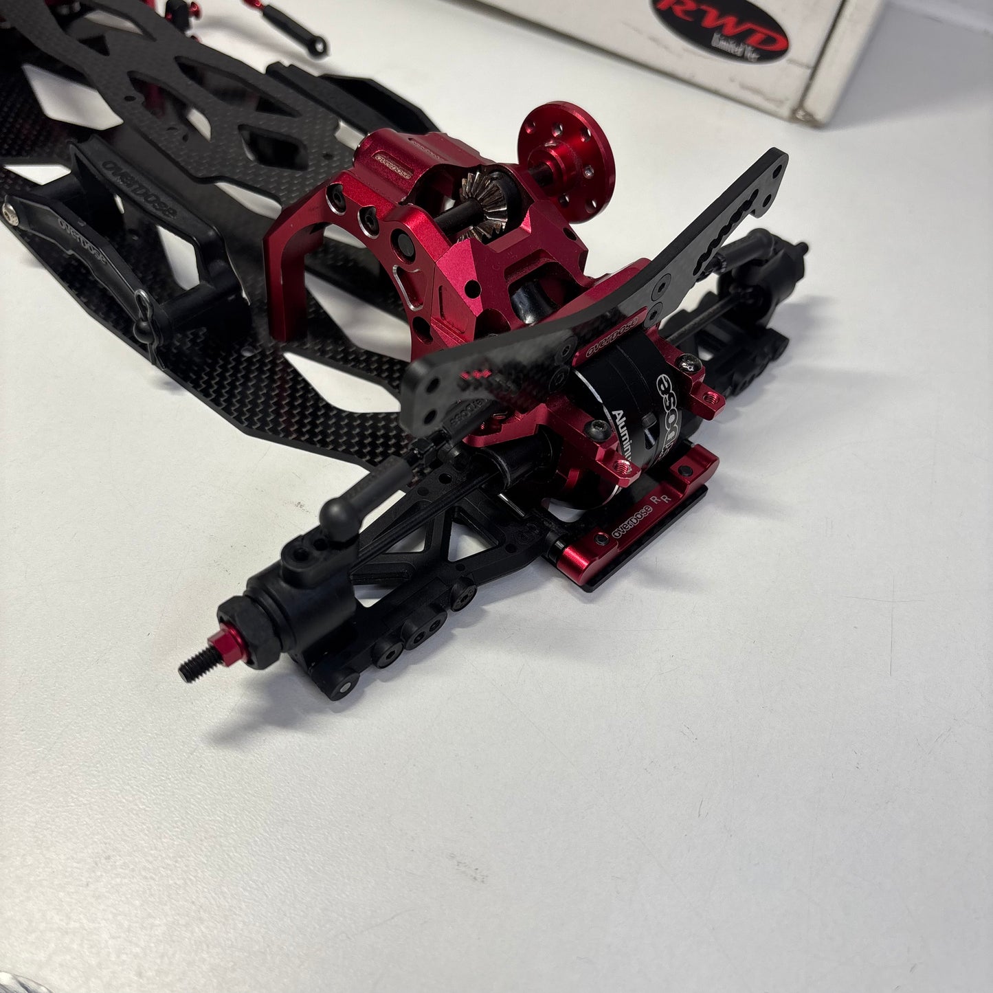Overdose Dival Red Alloy Carbon RWD Chassis - Boxed