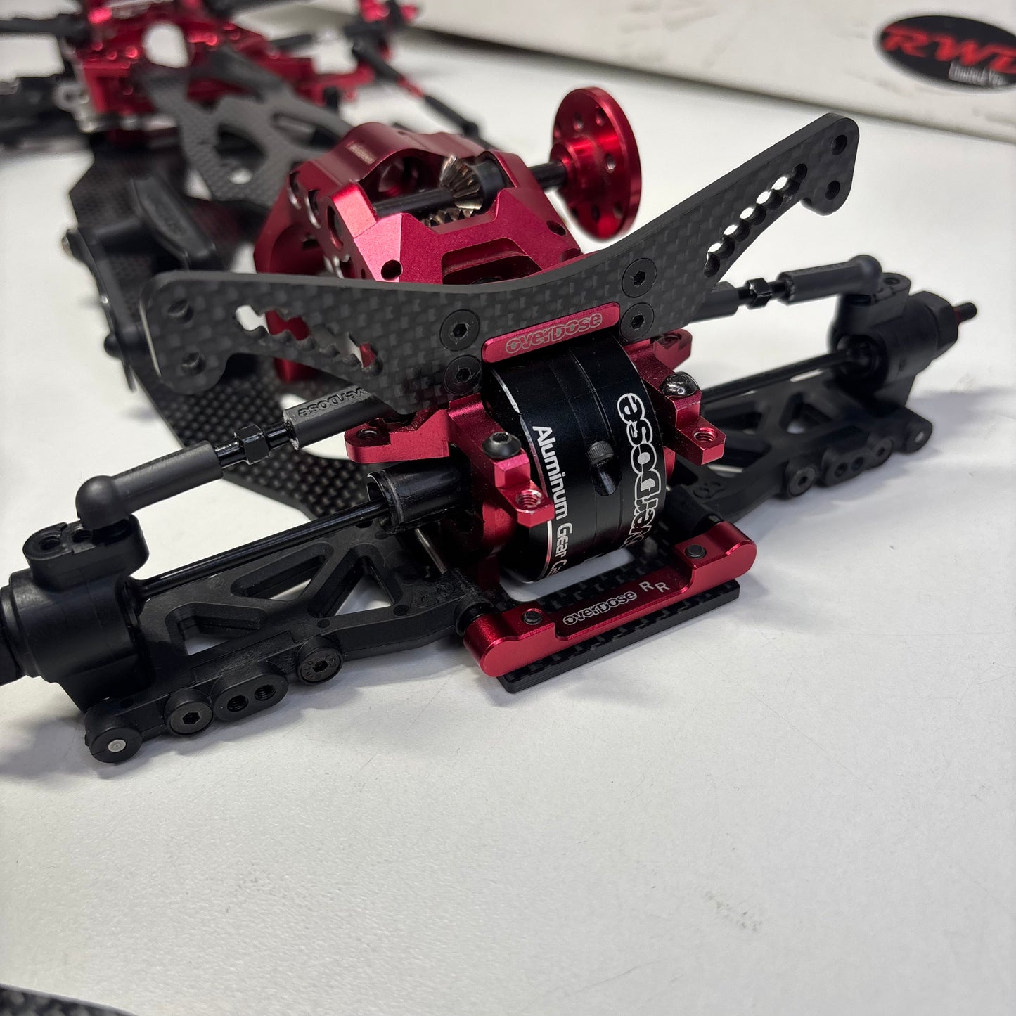 Overdose Dival Red Alloy Carbon RWD Chassis - Boxed