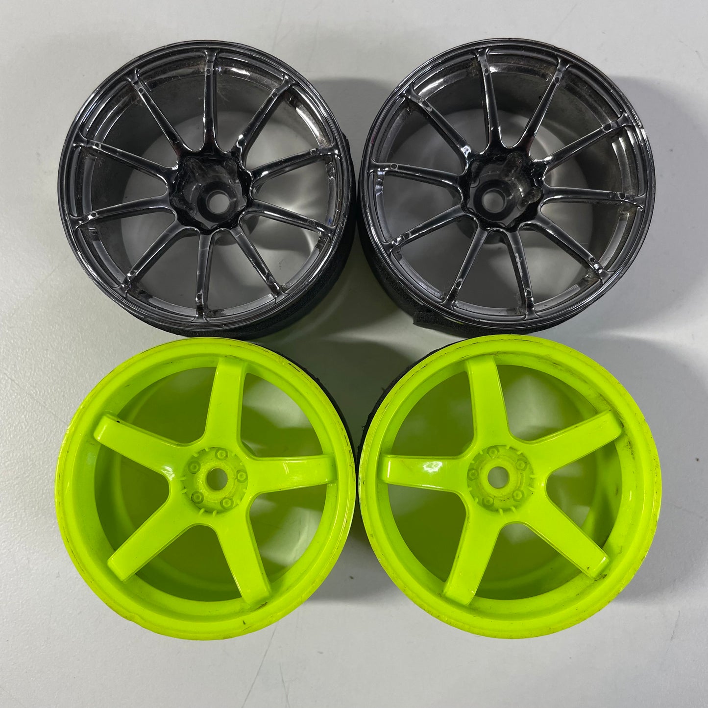 MST Wheels 5mm & 7mm Offset Green Black Chrome