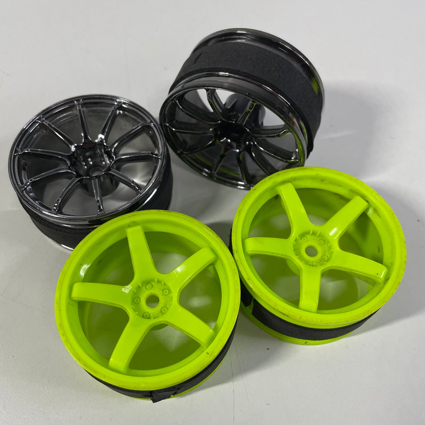 MST Wheels 5mm & 7mm Offset Green Black Chrome