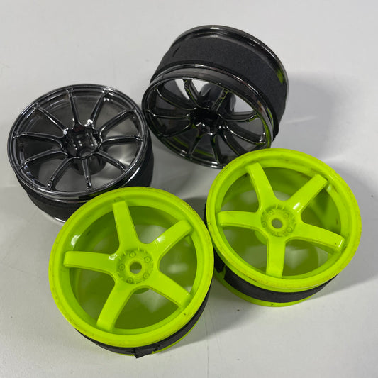 MST Wheels 5mm & 7mm Offset Green Black Chrome