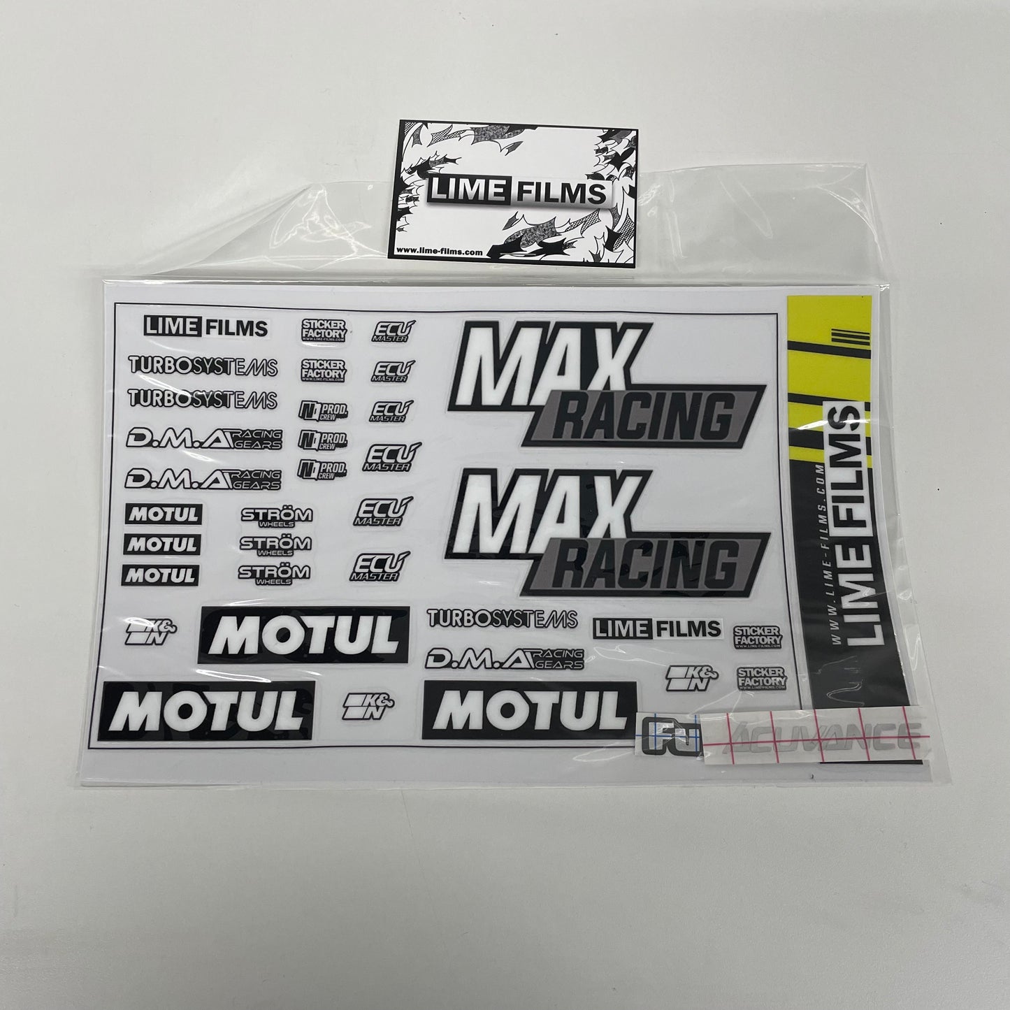 Lime Films Max Racing Sticker Sheet