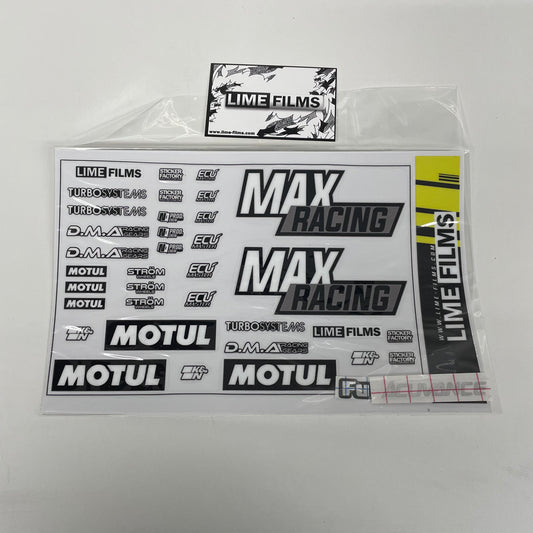 Lime Films Max Racing Sticker Sheet