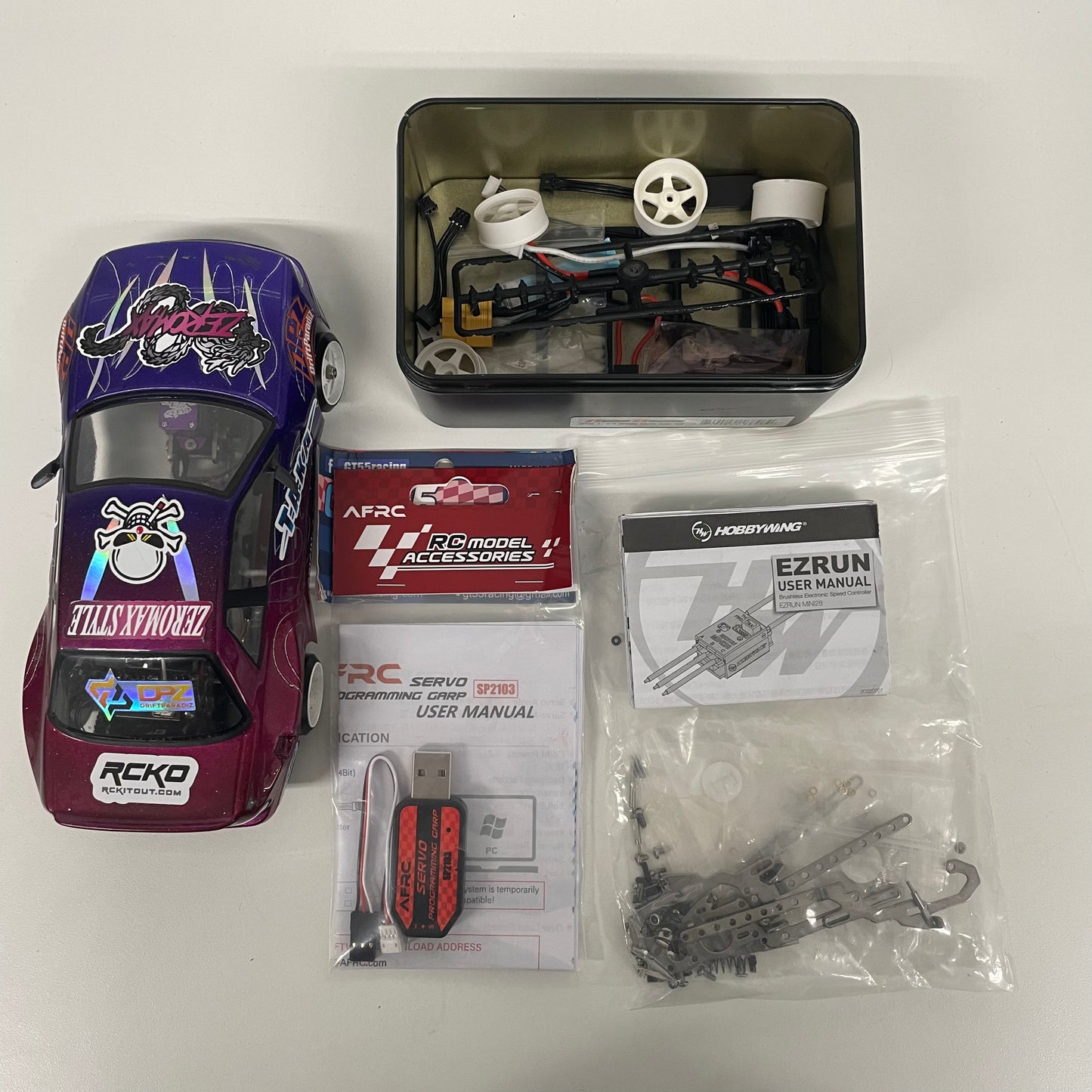 Rhino Racing Top Secret 1:24 RWD Alloy Drift Set Up ARTR Hobbywing AFRC