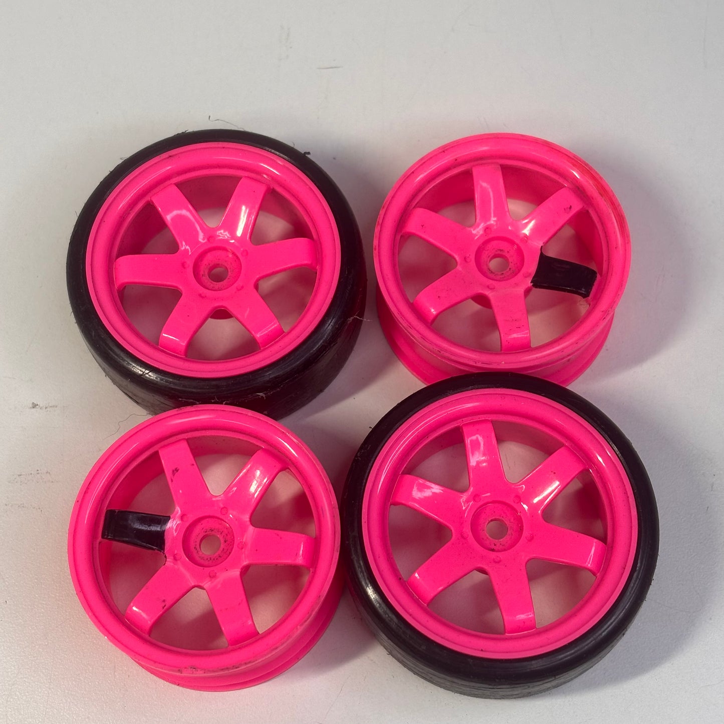 Pink TE37 Style Wheels Offset 6