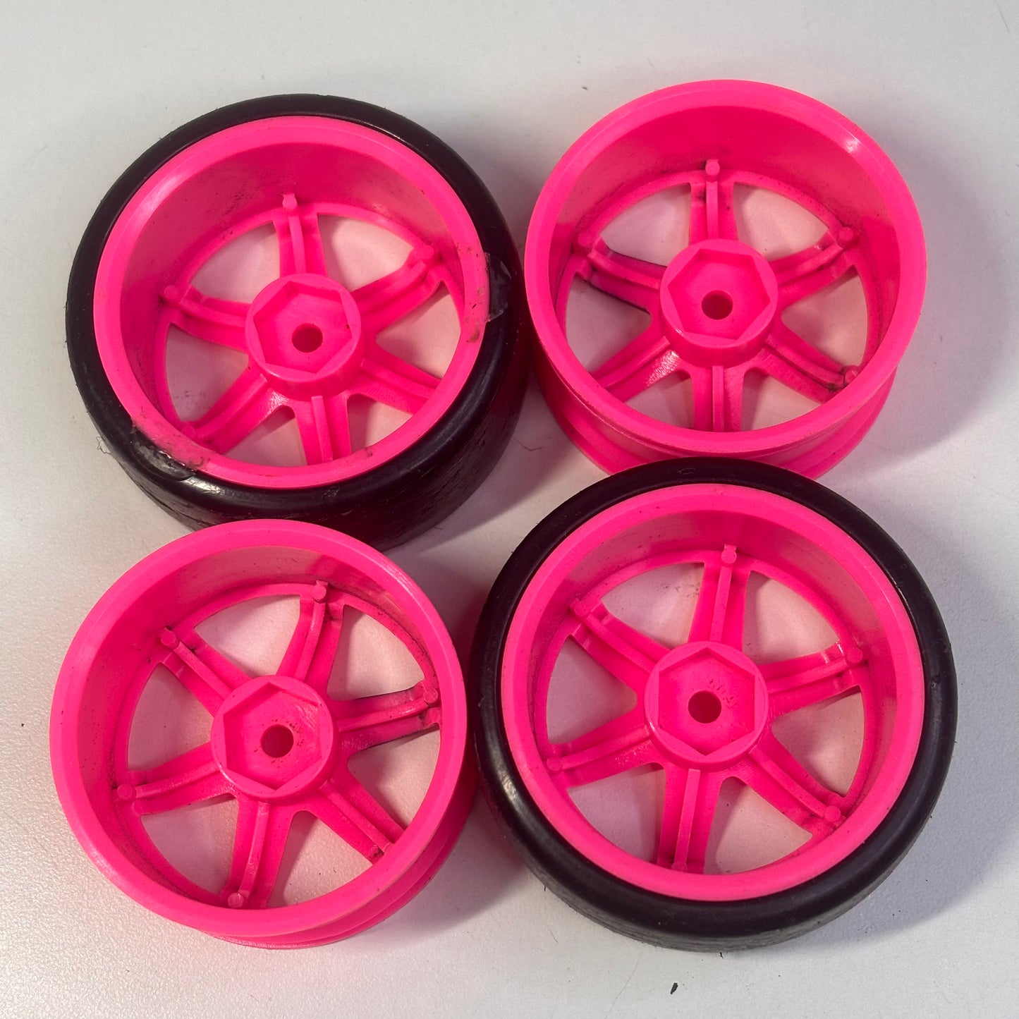 Pink TE37 Style Wheels Offset 6
