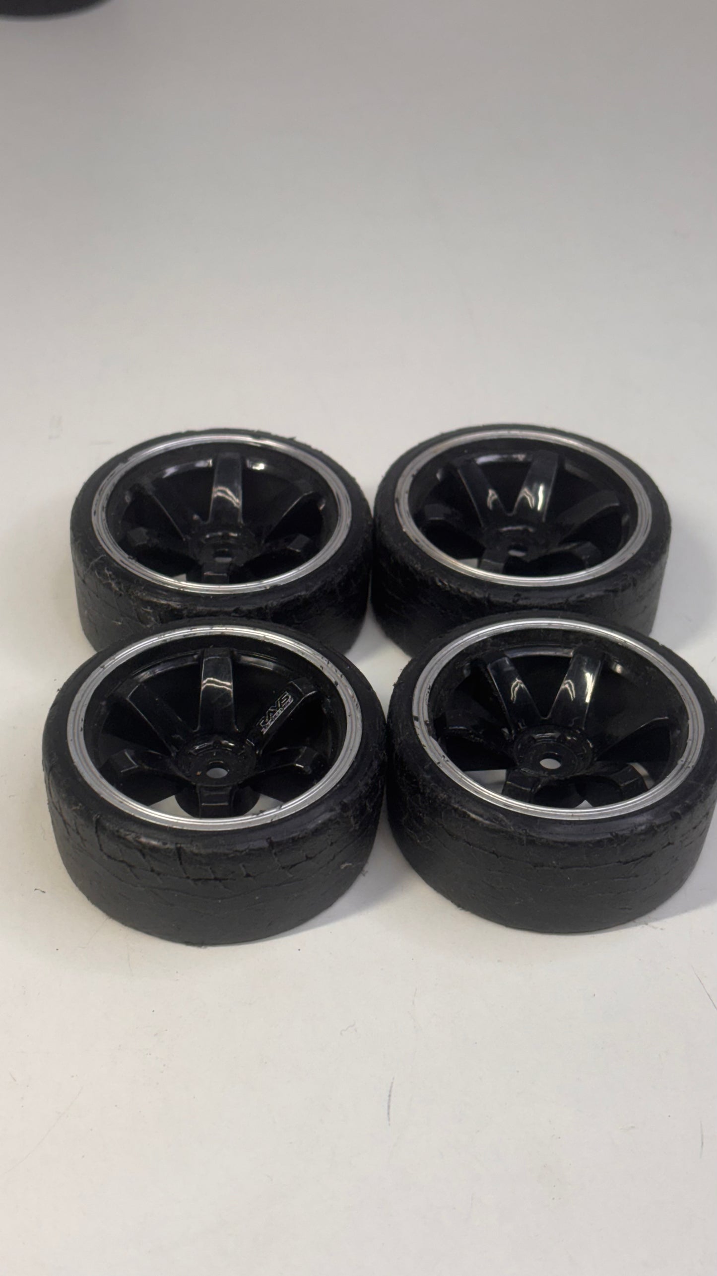 Black TE37 Wheels & Tyres Offset 9