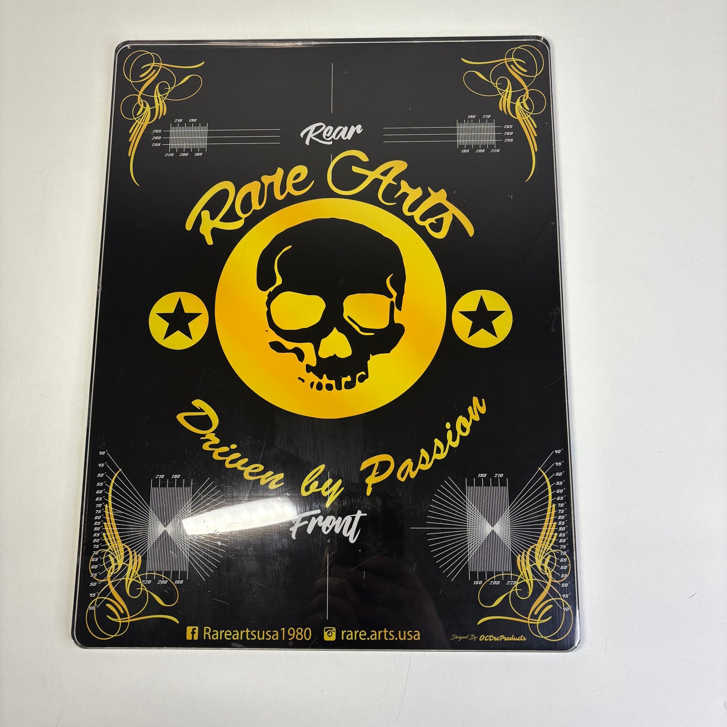 Rare Arts Perspex Set Up Board Black Yellow