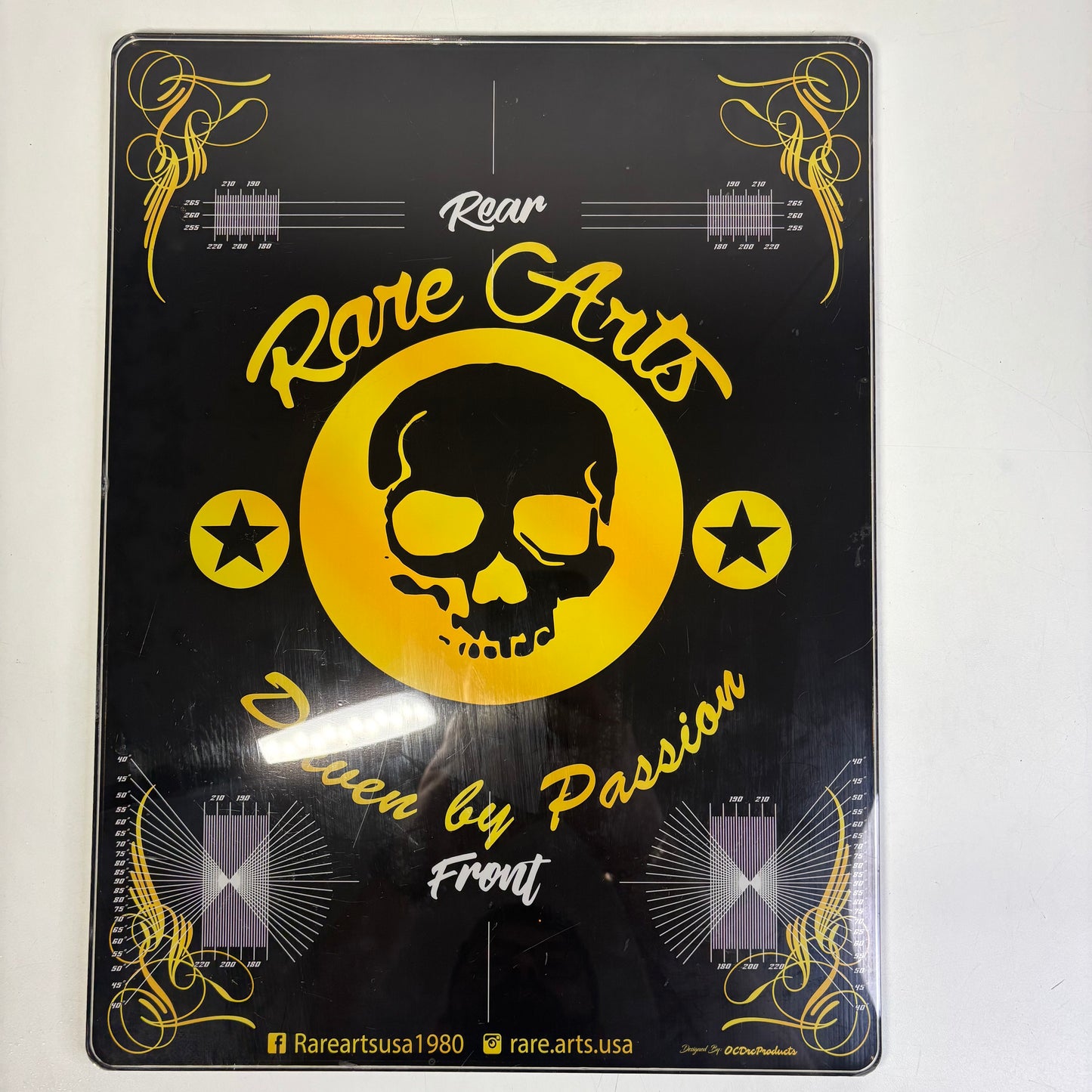 Rare Arts Perspex Set Up Board Black Yellow