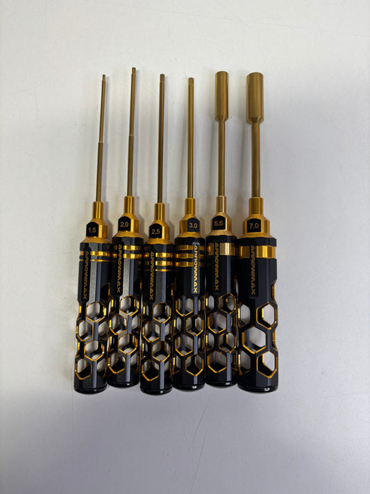 Arrowmax Honey Comb Beehive Tools 1.5 - 3.0 Allen 5.5 & 7.0 Hex Gold
