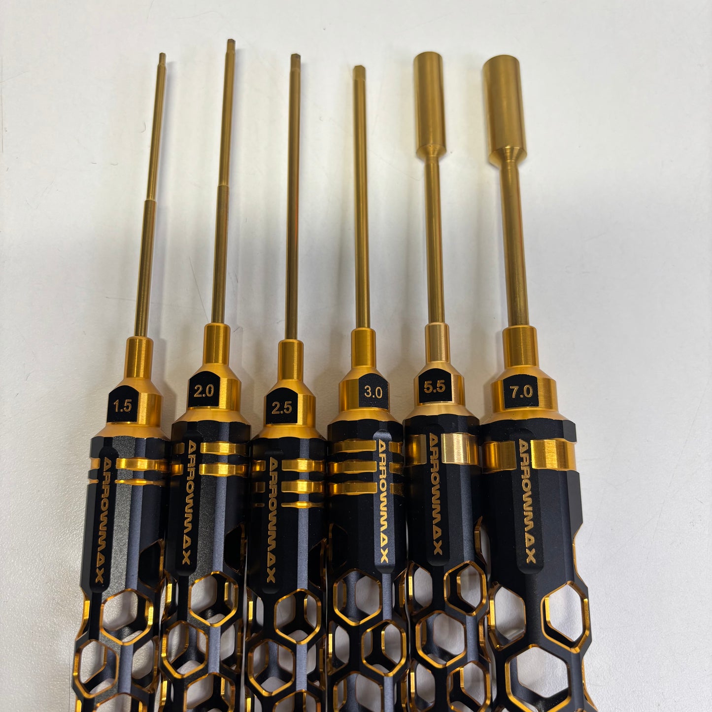 Arrowmax Honey Comb Beehive Tools 1.5 - 3.0 Allen 5.5 & 7.0 Hex Gold