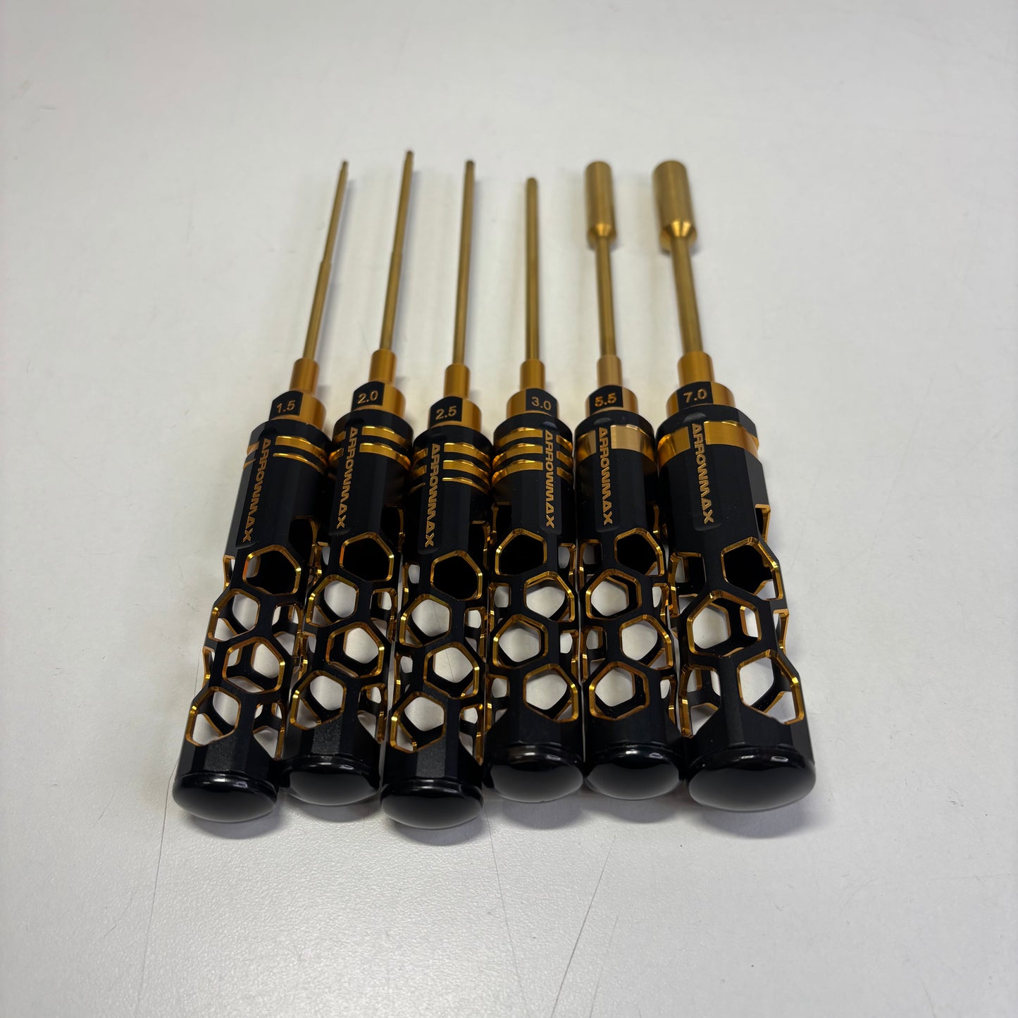 Arrowmax Honey Comb Beehive Tools 1.5 - 3.0 Allen 5.5 & 7.0 Hex Gold