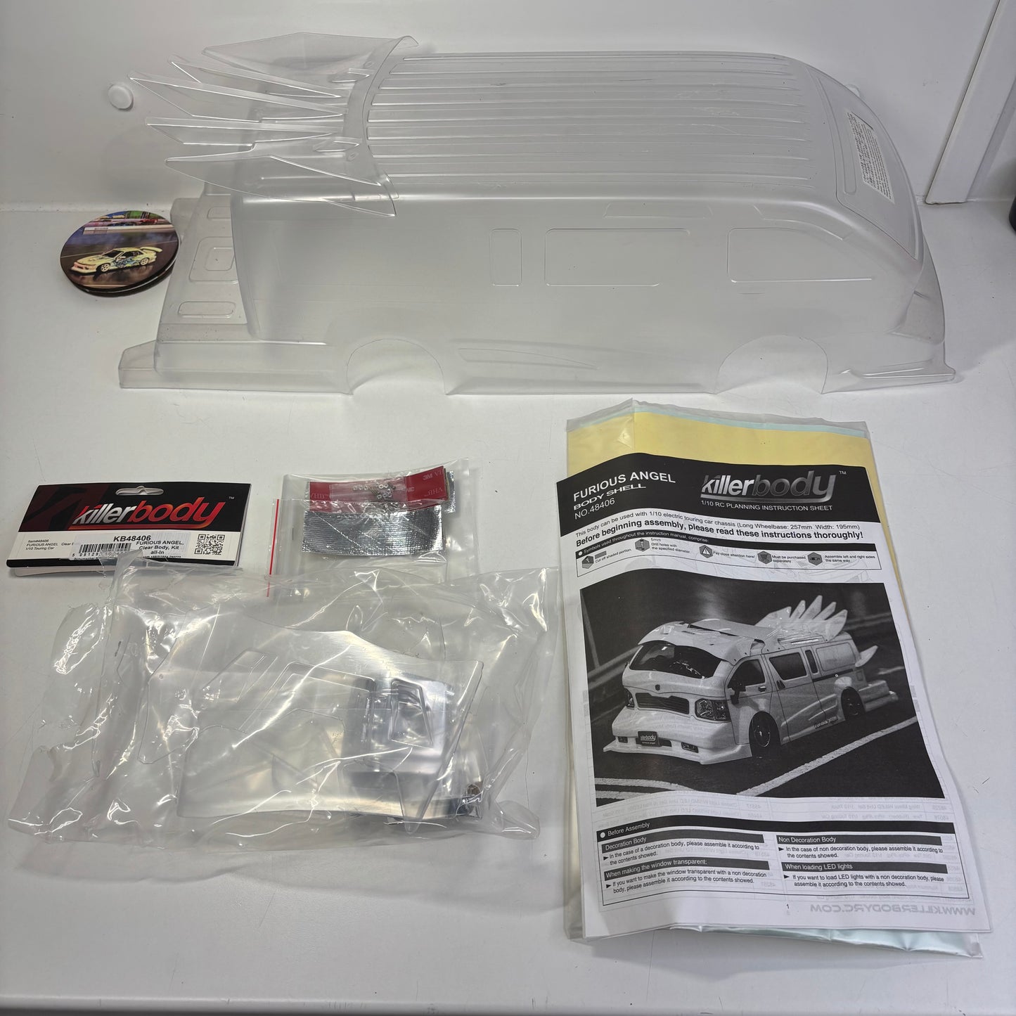 Killerbody Furious Angel Body Shell #48406 Clear Unpainted
