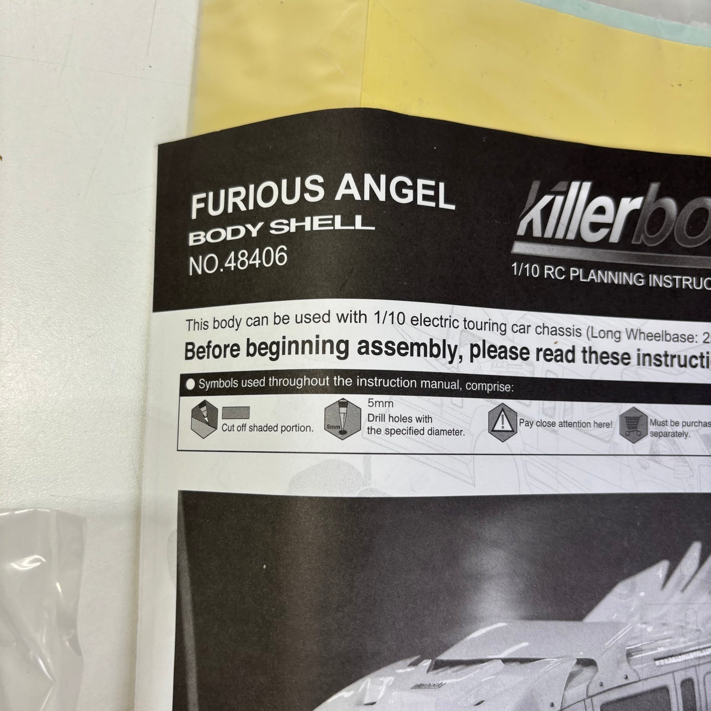 Killerbody Furious Angel Body Shell #48406 Clear Unpainted