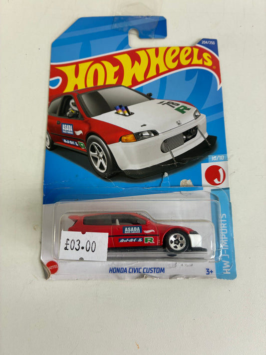 Hot Wheels 'Honda Civic Custom (RED WHITE)