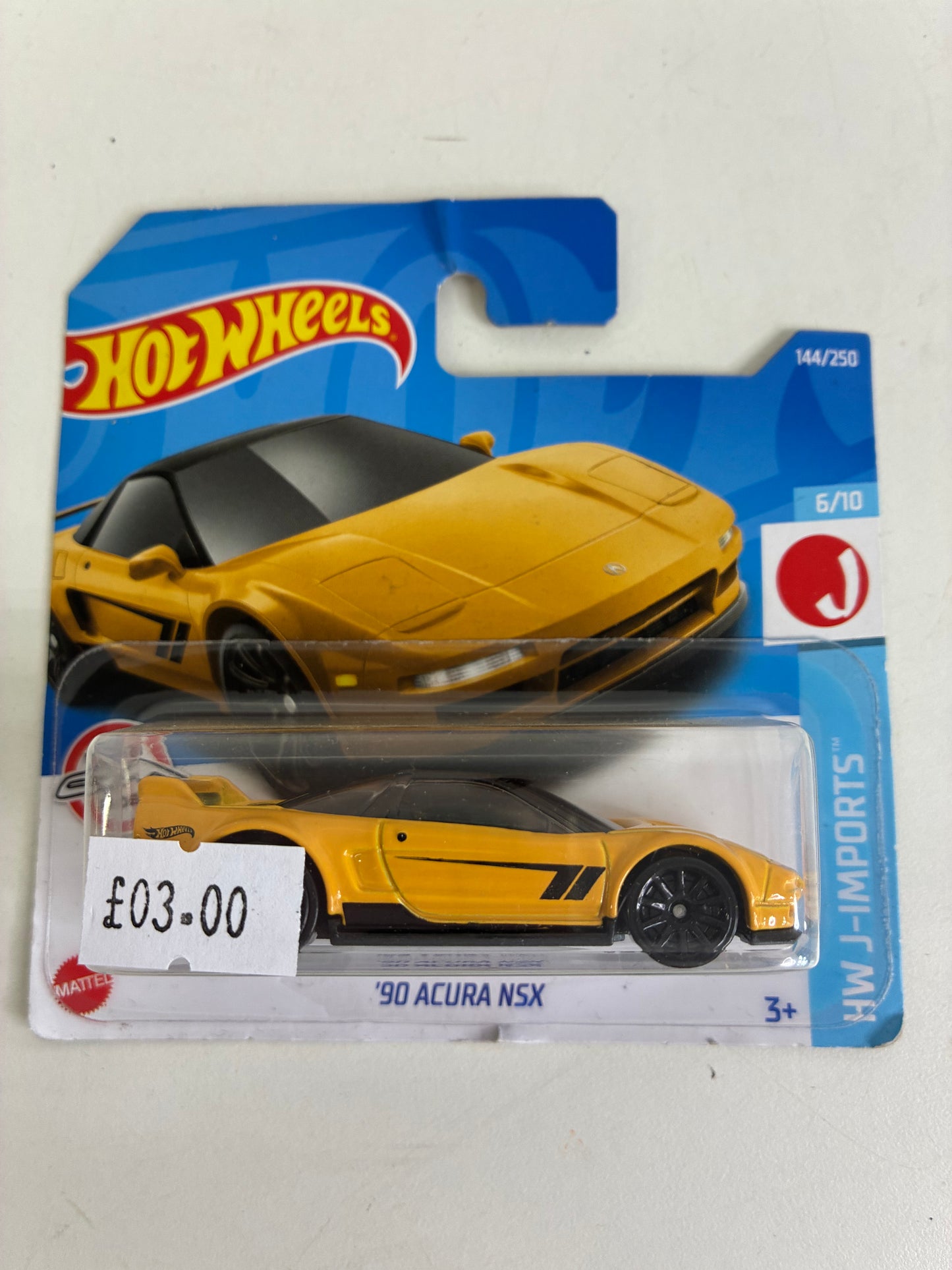 Hot Wheels ''90 ACURA NSX (YELLOW)(JAPAN)