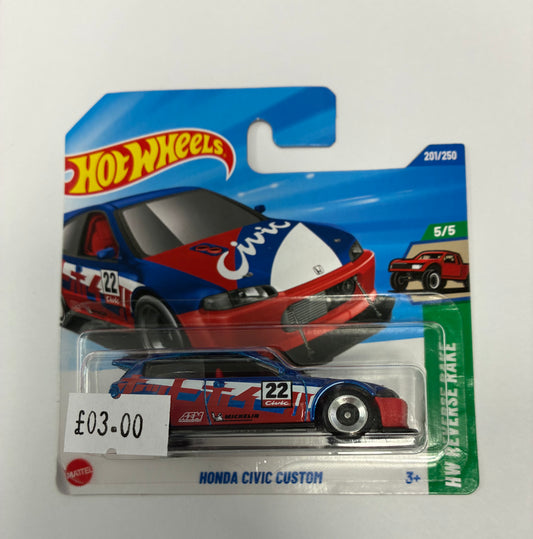 Hot Wheels HONDA CIVIC CUSTOM (RED BLUE WHITE)
