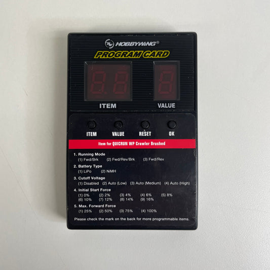 Hobbywing Program Card 10BL120