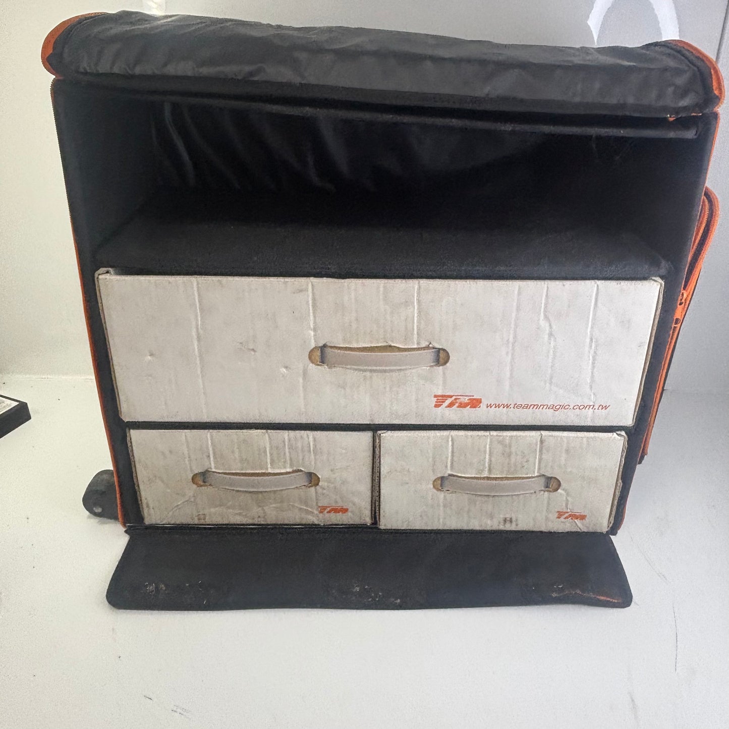 TM Hauler Orange Black 1:10 Size 3 Drawers With Tool Holder Pull Along