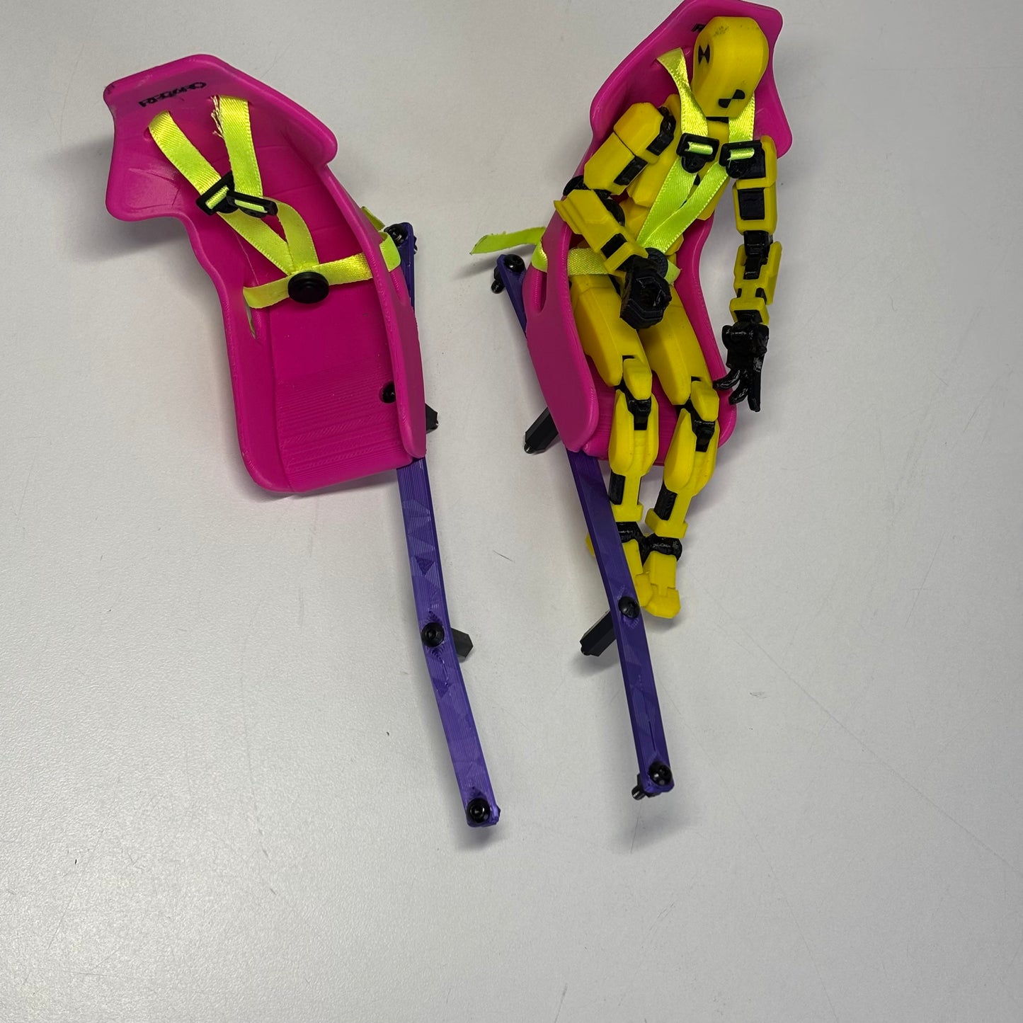 Reve D RDX 3D Printed Recaro Pink Yellow Seat & Driver Side Rails
